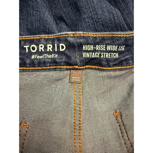 Torrid High-Rise Wide Leg Vintage Stretch Jeans Women’s Sz 20 Short Blue Denim - Picture 10 of 14